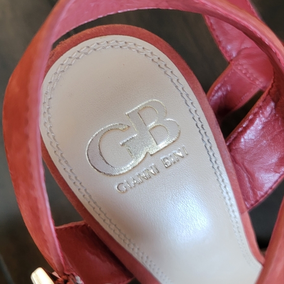 Gianni Bini Platform Heels 70's Vibe Cork and Orange Leather Size 9 - Picture 4 of 4
